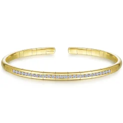 Gabriel & Co. Demure - 14K Yellow Gold Diamond Bangle