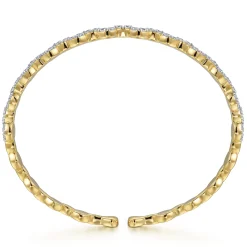 Gabriel & Co. Demure - 14K Yellow Gold Diamond Bangle