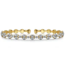 Gabriel & Co. Demure - 14K Yellow Gold Diamond Bangle