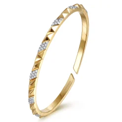 Discount Gabriel & Co. Demure - 14K Yellow Gold Diamond Bangle