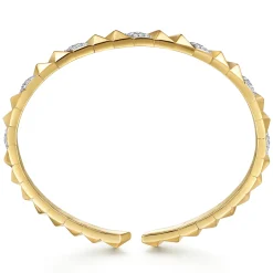 Discount Gabriel & Co. Demure - 14K Yellow Gold Diamond Bangle