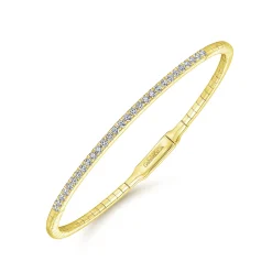 Discount Gabriel & Co. Demure - 14K Yellow Gold Diamond Bangle