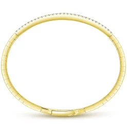 Discount Gabriel & Co. Demure - 14K Yellow Gold Diamond Bangle