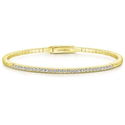 Discount Gabriel & Co. Demure - 14K Yellow Gold Diamond Bangle