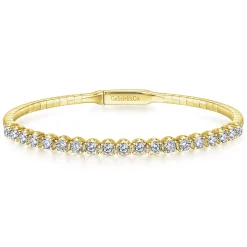 Clearance Gabriel & Co. Demure - 14K Yellow Gold Diamond Bangle