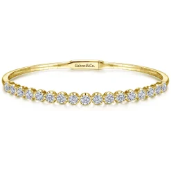 Sale Gabriel & Co. Demure - 14K Yellow Gold Diamond Bangle