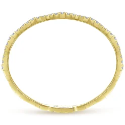 Discount Gabriel & Co. Demure - 14K Yellow Gold Diamond Station Bangle