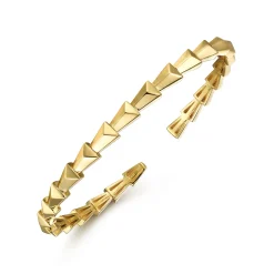 New Gabriel & Co. Demure - 14K Yellow Gold Geometric Open Bangle