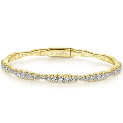 Outlet Gabriel & Co. Demure - 14K Yellow Gold Graduating Diamond Station Bangle