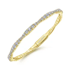 Outlet Gabriel & Co. Demure - 14K Yellow Gold Graduating Diamond Station Bangle