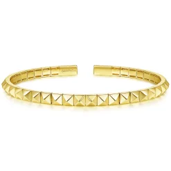 Outlet Gabriel & Co. Demure - 14K Yellow Gold Grommet Open Cuff Bracelet