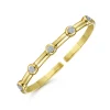 Online Gabriel & Co. Demure - 14K Yellow Gold Open Bangle with Diamond Stations