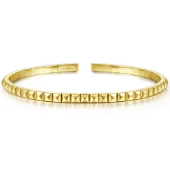 Hot Gabriel & Co. Demure - 14K Yellow Gold Pyramid Cuff Bracelet