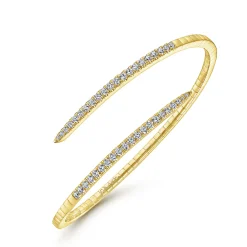 Gabriel & Co. Demure - 14K Yellow Gold Split Bypass Diamond Bangle