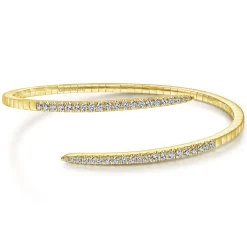 Gabriel & Co. Demure - 14K Yellow Gold Split Bypass Diamond Bangle