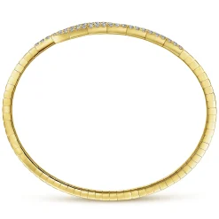 Gabriel & Co. Demure - 14K Yellow Gold Split Bypass Diamond Bangle
