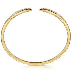 Online Gabriel & Co. Demure - 14K Yellow Gold Split Diamond Spike Bangle