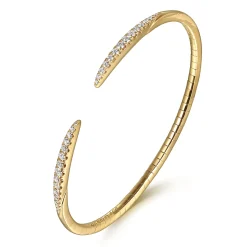 Online Gabriel & Co. Demure - 14K Yellow Gold Split Diamond Spike Bangle