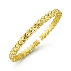 Discount Gabriel & Co. Demure - 14K Yellow Gold Textured Open Cuff Bracelet