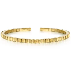 Hot Gabriel & Co. Demure - 14K Yellow Gold Textured Open Bangle