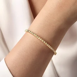 Hot Gabriel & Co. Demure - 14K Yellow Gold Textured Open Bangle