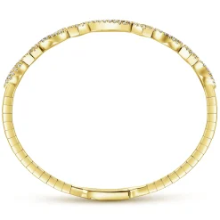 Discount Gabriel & Co. Demure - 14K Yellow Gold Twisted Diamond Bangle