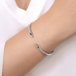 Gabriel & Co. Demure - Split 14K White Gold Diamond Spear Bangle