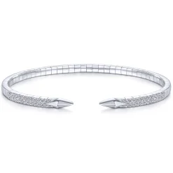 Gabriel & Co. Demure - Split 14K White Gold Diamond Spear Bangle