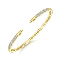 Clearance Gabriel & Co. Demure - Split 14K Yellow Gold Diamond Spear Bangle