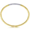 Clearance Gabriel & Co. Demure - 14 Yellow Gold Chevron Cuff Bracelet with White Gold Diamond Pave Station