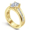 Discount Gabriel & Co. Dennise - 14K Yellow Gold Wide Band Pear Shape Diamond Engagement Ring