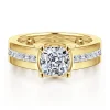 Outlet Gabriel & Co. Dennise - 14K Yellow Gold Wide Band Cushion Cut Diamond Engagement Ring