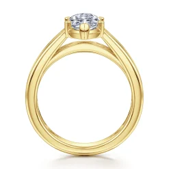 Best Gabriel & Co. Dennise - 14K Yellow Gold Wide Band Marquise Shape Diamond Engagement Ring
