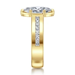 Best Gabriel & Co. Dennise - 14K Yellow Gold Wide Band Marquise Shape Diamond Engagement Ring