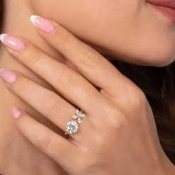 Online Gabriel & Co. Desire - 14K Yellow Gold Toi et Moi Round Diamond Engagement Ring