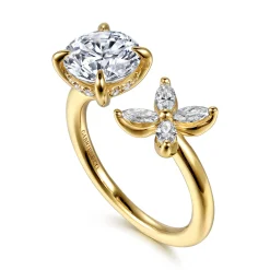 Online Gabriel & Co. Desire - 14K Yellow Gold Toi et Moi Round Diamond Engagement Ring