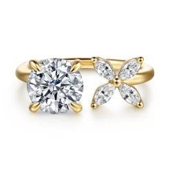 Online Gabriel & Co. Desire - 14K Yellow Gold Toi et Moi Round Diamond Engagement Ring