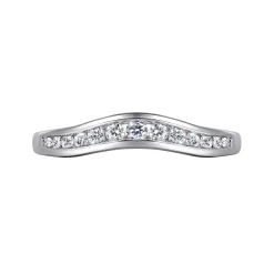 Outlet Gabriel & Co. Deux - Curved 14K White Gold Channel Set Diamond Anniversary Band - 0.25 ct