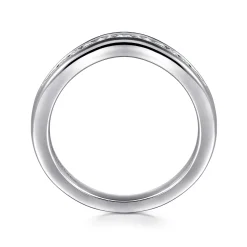 Sale Gabriel & Co. Deux - Curved Platinum Channel Set Diamond Anniversary Band - 0.25 ct
