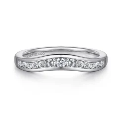Sale Gabriel & Co. Deux - Curved Platinum Channel Set Diamond Anniversary Band - 0.25 ct