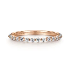 Best Gabriel & Co. Devinne - 14K Rose Gold Single Prong Diamond Anniversary Band - 0.35 ct