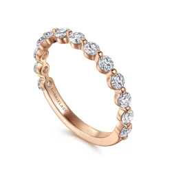 Best Gabriel & Co. Devinne - 14K Rose Gold Single Prong Diamond Anniversary Band - 0.8 ct