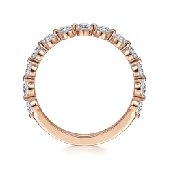Best Gabriel & Co. Devinne - 14K Rose Gold Single Prong Diamond Anniversary Band - 0.8 ct