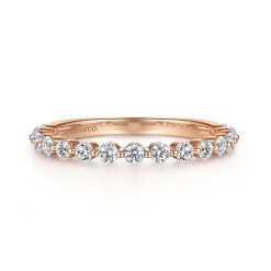 Gabriel & Co. Devinne - 14K Rose Gold Single Prong Diamond Anniversary Band - 0.5 ct