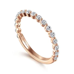 Gabriel & Co. Devinne - 14K Rose Gold Single Prong Diamond Anniversary Band - 0.5 ct