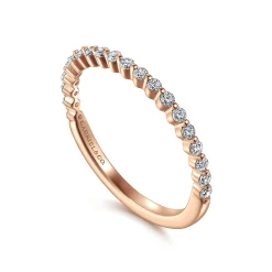 Hot Gabriel & Co. Devinne - 14K Rose Gold Single Prong Diamond Anniversary Band - 0.25 ct