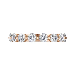 New Gabriel & Co. Devinne - 14K Rose Gold Single Prong Diamond Anniversary Band - 1.5 ct