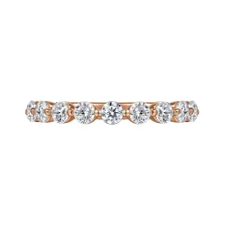 New Gabriel & Co. Devinne - 14K Rose Gold Single Prong Diamond Anniversary Band - 1 ct