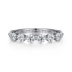 Online Gabriel & Co. Devinne - 14K White Gold Single Prong Diamond Anniversary Band - 1.5 ct