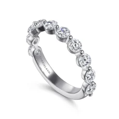 Online Gabriel & Co. Devinne - 14K White Gold Single Prong Diamond Anniversary Band - 1.5 ct